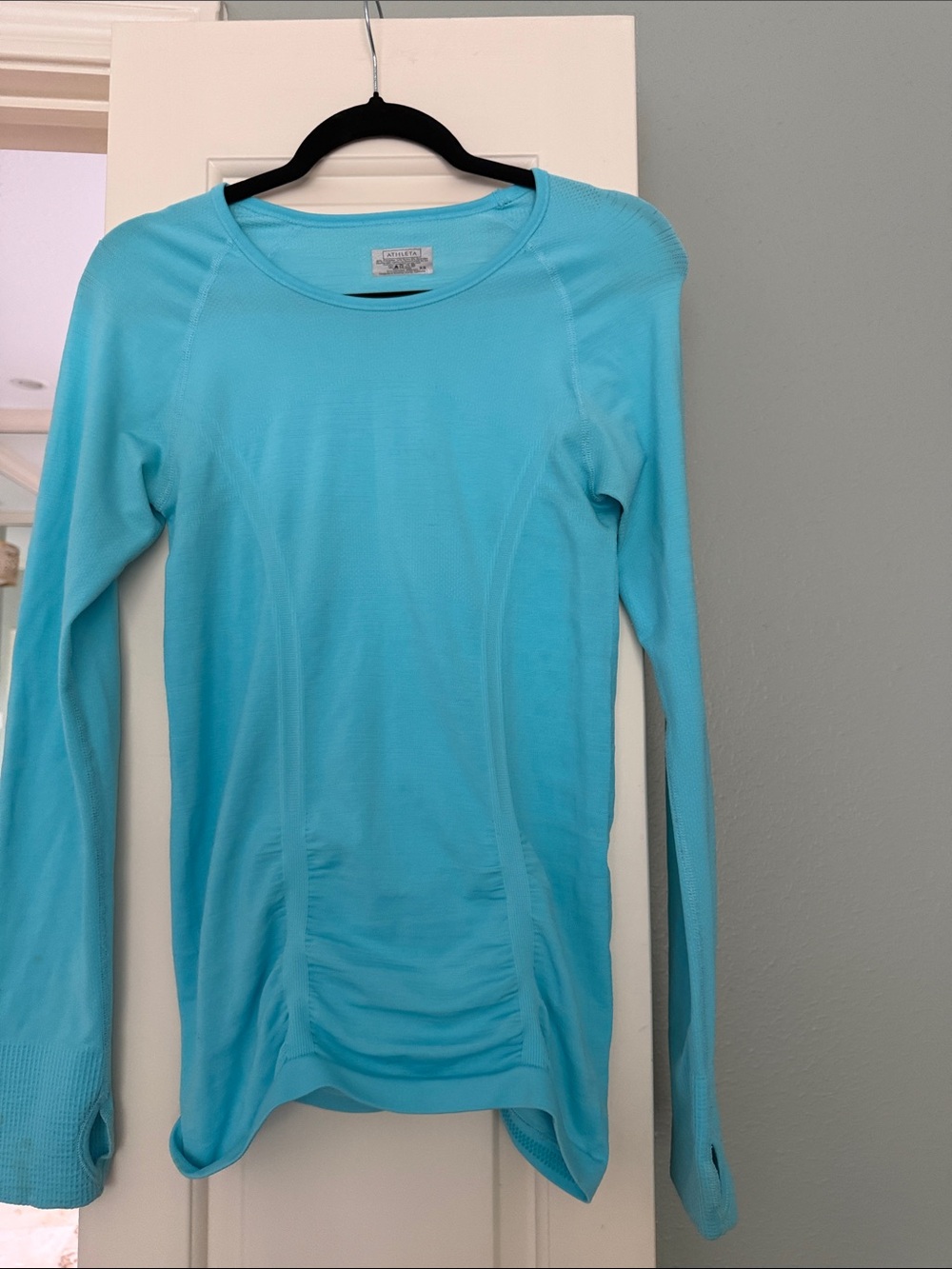 Athleta Bright Aqua Long-Sleeve Active Tee